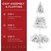 imageBest Choice Products Artificial Christmas Tree White 6ft Premium Pine Unlit Holiday Decoration Full Size Dcor Easy Assembly wMetal StandWhite