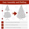 imageBest Choice Products Artificial Christmas Tree White 6ft Premium Pine Unlit Holiday Decoration Full Size Dcor Easy Assembly wMetal StandWhite