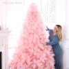 imageBest Choice Products Artificial Ivory Pampas Christmas Tree 75ft Premium Deluxe Unlit Pampas Grass Holiday Dcor Easy Assembly Metal BaseBlack