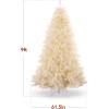 imageBest Choice Products Artificial Ivory Pampas Christmas Tree 75ft Premium Deluxe Unlit Pampas Grass Holiday Dcor Easy Assembly Metal BaseIvory