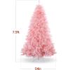 imageBest Choice Products Artificial Ivory Pampas Christmas Tree 75ft Premium Deluxe Unlit Pampas Grass Holiday Dcor Easy Assembly Metal BasePink
