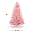 imageBest Choice Products Artificial Ivory Pampas Christmas Tree 75ft Premium Deluxe Unlit Pampas Grass Holiday Dcor Easy Assembly Metal BasePink