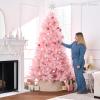 imageBest Choice Products Artificial Ivory Pampas Christmas Tree 75ft Premium Deluxe Unlit Pampas Grass Holiday Dcor Easy Assembly Metal BaseWhite