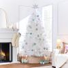 imageBest Choice Products Artificial Ivory Pampas Christmas Tree 75ft Premium Deluxe Unlit Pampas Grass Holiday Dcor Easy Assembly Metal BaseWhite