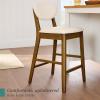 imageBest Choice Products Bar Stool Set of 2 MidCentury Modern Upholstered Wood Armless Counter Height wSeat Cushion Backrest  WalnutGrayWalnutCream