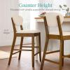 imageBest Choice Products Bar Stool Set of 2 MidCentury Modern Upholstered Wood Armless Counter Height wSeat Cushion Backrest  WalnutGrayWalnutCream