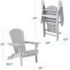 imageBest Choice Products Folding Adirondack Chair Outdoor Wooden Accent Furniture Fire Pit Lounge Chairs for Yard Garden Patio w 350lb Weight Capacity  NaturalSlate Gray