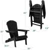 imageBest Choice Products Folding Adirondack Chair Outdoor Wooden Accent Furniture Fire Pit Lounge Chairs for Yard Garden Patio w 350lb Weight Capacity  NaturalOnyx Black