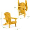 imageBest Choice Products Folding Adirondack Chair Outdoor Wooden Accent Furniture Fire Pit Lounge Chairs for Yard Garden Patio w 350lb Weight Capacity  NaturalMarigold Yellow