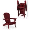 imageBest Choice Products Folding Adirondack Chair Outdoor Wooden Accent Furniture Fire Pit Lounge Chairs for Yard Garden Patio w 350lb Weight Capacity  NaturalRed