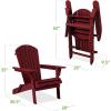 imageBest Choice Products Folding Adirondack Chair Outdoor Wooden Accent Furniture Fire Pit Lounge Chairs for Yard Garden Patio w 350lb Weight Capacity  NaturalDeep Red