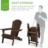 imageBest Choice Products Folding Adirondack Chair Outdoor Wooden Accent Furniture Fire Pit Lounge Chairs for Yard Garden Patio w 350lb Weight Capacity  NaturalBrown