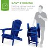 imageBest Choice Products Folding Adirondack Chair Outdoor Wooden Accent Furniture Fire Pit Lounge Chairs for Yard Garden Patio w 350lb Weight Capacity  NaturalCobalt Blue