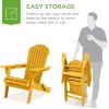 imageBest Choice Products Folding Adirondack Chair Outdoor Wooden Accent Furniture Fire Pit Lounge Chairs for Yard Garden Patio w 350lb Weight Capacity  NaturalMarigold Yellow