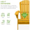imageBest Choice Products Folding Adirondack Chair Outdoor Wooden Accent Furniture Fire Pit Lounge Chairs for Yard Garden Patio w 350lb Weight Capacity  NaturalMarigold Yellow