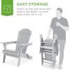 imageBest Choice Products Folding Adirondack Chair Outdoor Wooden Accent Furniture Fire Pit Lounge Chairs for Yard Garden Patio w 350lb Weight Capacity  NaturalGrey