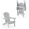 imageBest Choice Products Folding Adirondack Chair Outdoor Wooden Accent Furniture Fire Pit Lounge Chairs for Yard Garden Patio w 350lb Weight Capacity  NaturalGrey