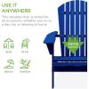 imageBest Choice Products Folding Adirondack Chair Outdoor Wooden Accent Furniture Fire Pit Lounge Chairs for Yard Garden Patio w 350lb Weight Capacity  NaturalCobalt Blue
