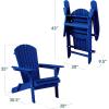 imageBest Choice Products Folding Adirondack Chair Outdoor Wooden Accent Furniture Fire Pit Lounge Chairs for Yard Garden Patio w 350lb Weight Capacity  NaturalCobalt Blue