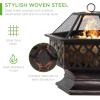 imageBest Choice Products HexShaped 24in Steel Fire Pit Black Metal Wood Burning Firepit Portable Hexagon Fire Bowl for Outside Patio Backyard wFlameRetardant Mesh Lid