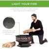 imageBest Choice Products HexShaped 24in Steel Fire Pit Black Metal Wood Burning Firepit Portable Hexagon Fire Bowl for Outside Patio Backyard wFlameRetardant Mesh Lid