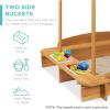 imageBest Choice Products Kids Wooden Cabana Sandbox Play Station for Children Outdoor Backyard w 2 Bench Seats UVResistant Canopy Shade Fabric Sandpit Cover 2 Side Buckets  Natural
