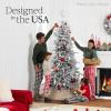 imageBest Choice Products Lighted Aspen Christmas Tree 6ft Flocked Artifical Noble Fir PreLit White ampamp Multicolored LED Lights Premium Holiday DcorFlocked Green