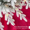 imageBest Choice Products Lighted Aspen Christmas Tree 6ft Flocked Artifical Noble Fir PreLit White ampamp Multicolored LED Lights Premium Holiday DcorFlocked Green