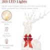 imageBest Choice Products Lighted Christmas 4ft Reindeer ampamp Sleigh Outdoor Yard Decoration Set w 205 LED Lights Stakes Zip Ties  WhiteWhite