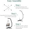 imageBest Choice Products Metal Hanging Hammock CStand for ChairWeatherResistant Finish Offset Base  Stand Only  GrayBlack