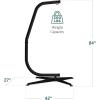 imageBest Choice Products Metal Hanging Hammock CStand for ChairWeatherResistant Finish Offset Base  Stand Only  GrayBlack