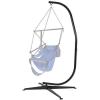 imageBest Choice Products Metal Hanging Hammock CStand for ChairWeatherResistant Finish Offset Base  Stand Only  GrayBlack