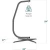 imageBest Choice Products Metal Hanging Hammock CStand for ChairWeatherResistant Finish Offset Base  Stand Only  GrayGray