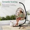 imageBest Choice Products Metal Hanging Hammock CStand for ChairWeatherResistant Finish Offset Base  Stand Only  GrayGray
