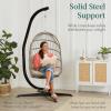 imageBest Choice Products Metal Hanging Hammock CStand for ChairWeatherResistant Finish Offset Base  Stand Only  GrayGray