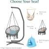 imageBest Choice Products Metal Hanging Hammock CStand for ChairWeatherResistant Finish Offset Base  Stand Only  GrayGray