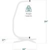 imageBest Choice Products Metal Hanging Hammock CStand for ChairWeatherResistant Finish Offset Base  Stand Only  GrayWhite