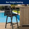 imageBest Choice Products Outdoor Bar Stools Set of 2 Bar Height 360 Swivel Aluminum Frame AllWeather Woven Rope Chair Design wArmrests  GrayMeteorBlackObsidian