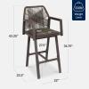 imageBest Choice Products Outdoor Bar Stools Set of 2 Bar Height 360 Swivel Aluminum Frame AllWeather Woven Rope Chair Design wArmrests  GrayMeteorBrownMocha