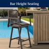 imageBest Choice Products Outdoor Bar Stools Set of 2 Bar Height 360 Swivel Aluminum Frame AllWeather Woven Rope Chair Design wArmrests  GrayMeteorBrownMocha
