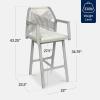 imageBest Choice Products Outdoor Bar Stools Set of 2 Bar Height 360 Swivel Aluminum Frame AllWeather Woven Rope Chair Design wArmrests  GrayMeteorGrayMeteor