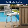 imageBest Choice Products Outdoor Bar Stools Set of 2 Bar Height 360 Swivel Aluminum Frame AllWeather Woven Rope Chair Design wArmrests  GrayMeteorGrayMeteor