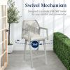 imageBest Choice Products Outdoor Bar Stools Set of 2 Bar Height 360 Swivel Aluminum Frame AllWeather Woven Rope Chair Design wArmrests  GrayMeteorGrayMeteor