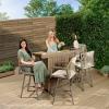 imageBest Choice Products Outdoor Bar Stools Set of 2 Bar Height 360 Swivel Aluminum Frame AllWeather Woven Rope Chair Design wArmrests  GrayMeteorGrayMeteor