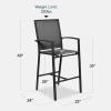 imageBest Choice Products Outdoor Bar Stools Set of 2 Bar Height Patio Furniture All Weather Mesh Design wArmrest  BlackNavyBlackBlack