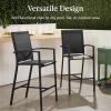 imageBest Choice Products Outdoor Bar Stools Set of 2 Bar Height Patio Furniture All Weather Mesh Design wArmrest  BlackNavyBlackBlack