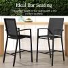 imageBest Choice Products Outdoor Bar Stools Set of 2 Bar Height Patio Furniture All Weather Mesh Design wArmrest  BlackNavyBlackBlack