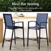 imageBest Choice Products Outdoor Bar Stools Set of 2 Bar Height Patio Furniture All Weather Mesh Design wArmrest  BlackNavyBlackNavy
