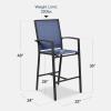 imageBest Choice Products Outdoor Bar Stools Set of 2 Bar Height Patio Furniture All Weather Mesh Design wArmrest  BlackNavyBlackNavy