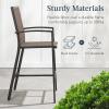 imageBest Choice Products Outdoor Bar Stools Set of 2 Bar Height Patio Furniture All Weather Mesh Design wArmrest  BlackNavyBrownBrown
